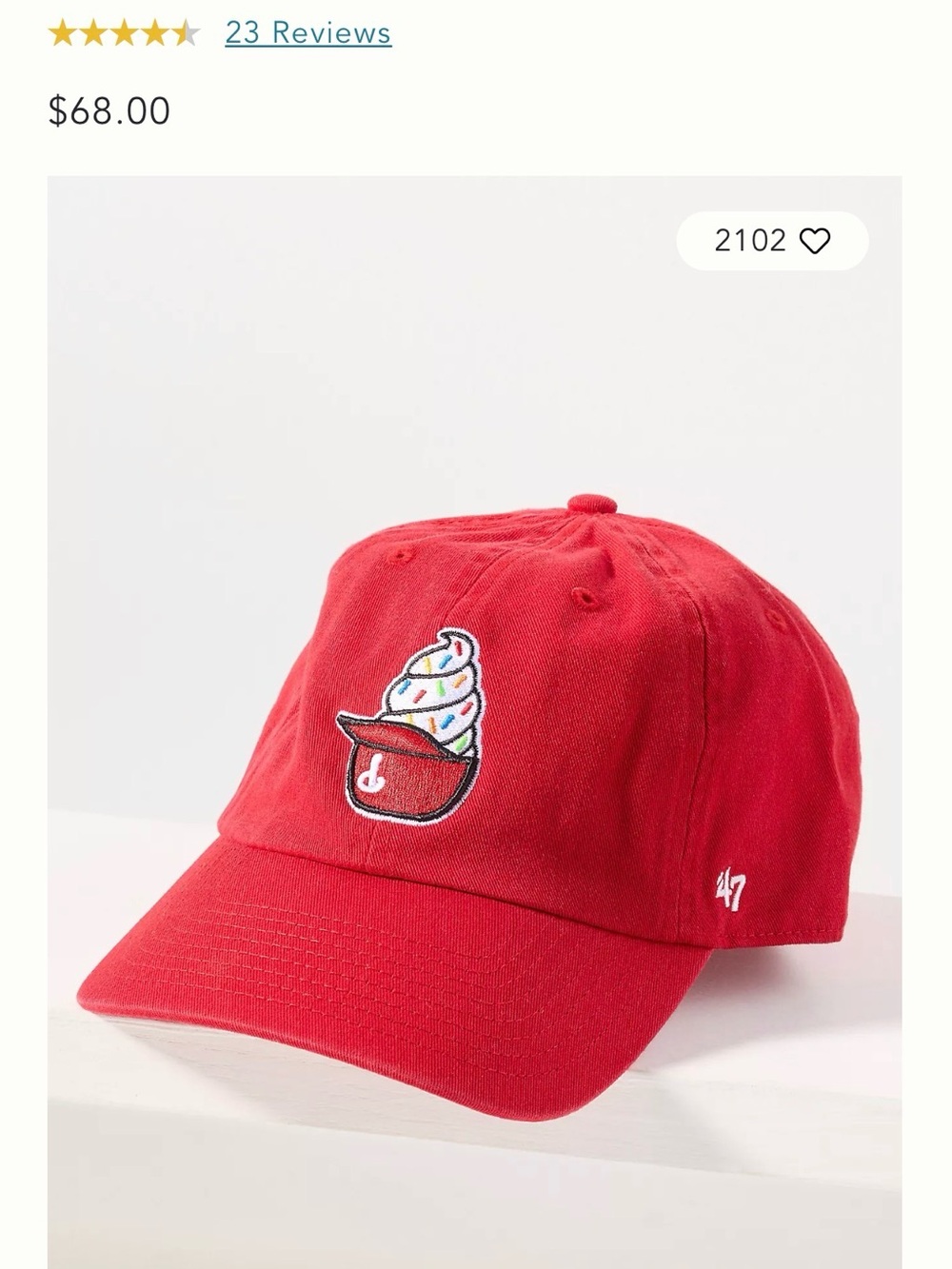 '47 Kids Red Ice Cream Patch Baseball Cap